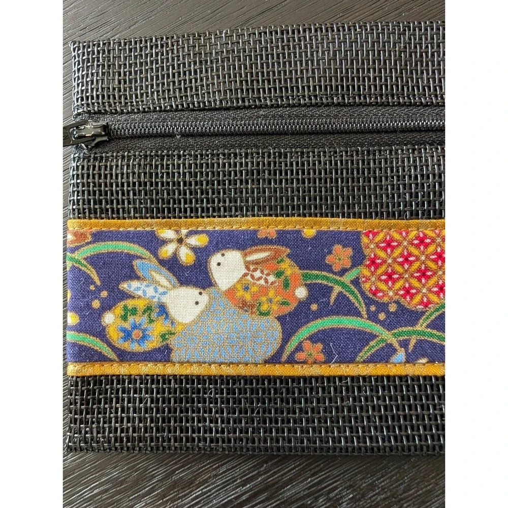 Kawaii Mesh‎ Zipper Pouch Japanese Rabbit Floral Fabric Trim Butterfly Charm